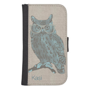 Funda Cartera Para Galaxy S4 Estuche Hipster Blue Owl Samsung S4