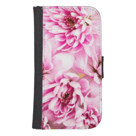 Funda Cartera Para Galaxy S4 Flor rosa de crisantemo