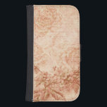 Funda Cartera Para Galaxy S4 Floral grunguesa grabada<br><div class="desc">Rosas y hortensias grabadas con niebla,  escritura de postales vintage y música en tonos sepia.</div>