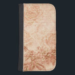 Funda Cartera Para Galaxy S4 Floral grunguesa grabada<br><div class="desc">Rosas y hortensias grabadas con niebla,  escritura de postales vintage y música en tonos sepia.</div>