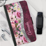 Funda Cartera Para Samsung Galaxy S5 floral Monograma de burdeos de plata rosa de Borgo<br><div class="desc">moda de bonito y elegante diseño floral giratorio en color burdeos morado y falso purpurina rosa plateado para crear un funda especial y elegante para proteger tu equipo. Hermosa, moderna y fresca cubierta para el martiritero de moda y amante del arte. Este elegante y sofisticado diseño sería ideal para los...</div>