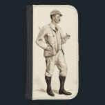 Funda Cartera Para Galaxy S4 Golfer de época con tubería de tabaco y botas<br><div class="desc">Este caballero del zapato parece que está listo para tocar los enlaces. Una gran pieza que representa a un golfista vintage sosteniendo una tubería de tabaco,  listo para hacer un agujero en una. ¡Compra tu copia hoy!</div>