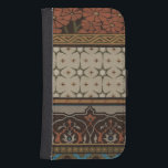 Funda Cartera Para Galaxy S4 Heirloom Textil con patrones decorativos<br><div class="desc">Impresión de un textil decorativo de la herencia por June Erica Vess. Presenta motivos florales en un fondo de color marrón. Si te gustan los tonos tierra y las flores,  esta es la compra para ti.</div>