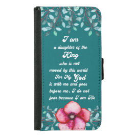 Funda Cartera Para Samsung Galaxy S5 Hija del rey Christian Inspirational