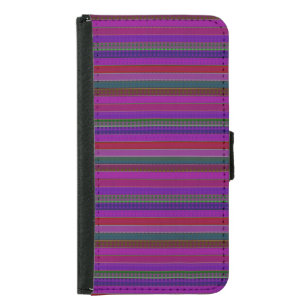 Funda Cartera Para Samsung Galaxy S5 Hipster Purple Multi Stripes