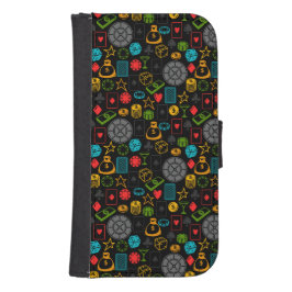 Funda Cartera Para Galaxy S4 Iconos coloridos del Casino
