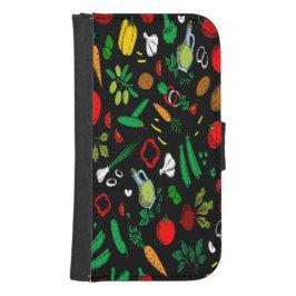 Funda Cartera Para Galaxy S4 Iconos vegetales coloridos