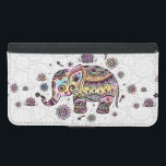 Funda Cartera Para Samsung Galaxy S5 Ilustracion de elefante cutáneo floral colorido<br><div class="desc">Ilustracion de elefante pequeño retro con flores de color lindo. Si necesita ayuda para personalizar alguno de mis diseños,  póngase en contacto con el diseñador ArtOnWear. Formato de texto gratuito con ayuda en directo disponible bajo petición.</div>