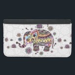 Funda Cartera Para Samsung Galaxy S5 Ilustracion de elefante cutáneo floral colorido<br><div class="desc">Ilustracion de elefante pequeño retro con flores de color lindo. Si necesita ayuda para personalizar alguno de mis diseños,  póngase en contacto con el diseñador ArtOnWear. Formato de texto gratuito con ayuda en directo disponible bajo petición.</div>