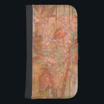 Funda Cartera Para Galaxy S4 Impresión floral Naranja moderna sobre fondo desnu<br><div class="desc">Una creación original de Jennifer Goldberger,  esta moderna estampada floral naranja se asienta sobre un fondo desnudo. Las flores casi se mezclan con el fondo. ¡Que se funda con el resto de tu casa comprándola hoy!</div>