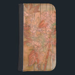 Funda Cartera Para Galaxy S4 Impresión floral Naranja moderna sobre fondo desnu<br><div class="desc">Una creación original de Jennifer Goldberger,  esta moderna estampada floral naranja se asienta sobre un fondo desnudo. Las flores casi se mezclan con el fondo. ¡Que se funda con el resto de tu casa comprándola hoy!</div>