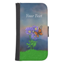 Mariposa monarca y flores