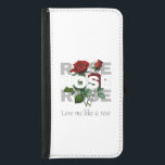 Funda Cartera Para Samsung Galaxy S5 Me amas como a un rosa<br><div class="desc">Un diseño romántico y audaz con rosas rojas profundas y la frase "Ámenme como un rosa" - suave,  intenso e inolvidable. Perfecto para los amantes de la flora vintage,  de las vibraciones góticas y de los estados de ánimo poéticos. Un artículo de declaración para cualquiera que florezca con sentimientos.</div>