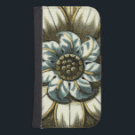 Funda Cartera Para Galaxy S4 Medallón Ornate Floral sobre fondo azul claro<br><div class="desc">Un fondo azul claro es el acento de este pintado de medallón floral de Vision Studio. Las capas de hojas multiplican la belleza de la flor,  dándole una calidad muy parecida a la de la vida. ¡Compra hoy y deja que florezca en tu casa!</div>