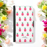 Funda Cartera Para Samsung Galaxy S5 Moda de patrón de piña rosa blanco<br><div class="desc">Maletín de carteras S5 Samsung Galaxy blanco rosado con patrón de piña. Más productos con este diseño se encuentran en la colección siguiente</div>