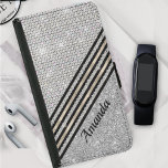 Funda Cartera Para Samsung Galaxy S5 Moda falsa Cristal y Plata purpurina Personalizado<br><div class="desc">moda de bonito y elegantes tonterías de burro purpurina para crear un funda especial y elegante para proteger su equipo. Hermosa, moderna y fresca cubierta para el martiritero de moda y amante del arte. Este elegante y sofisticado diseño sería ideal para los chicas que disfrutan de los diseños elegantes y...</div>