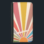 Funda Cartera Para Samsung Galaxy S5 Moderno nombre retro personalizado divertido arcoi<br><div class="desc">El moderno estuche de teléfono retro divertido y vintage arcoiris sunburst es el accesorio perfecto para cualquiera que desee agregar un toque de color y personalidad a su teléfono. El funda presenta un diseño de arcoíris vivos y juguetones, que recuerda a la época de los años 70 y que también...</div>