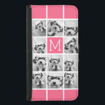 Funda Cartera Para Samsung Galaxy S5 Monograma del Personalizado de Collage de fotos ro<br><div class="desc">Utiliza hasta 11 fotos de teléfono cuadrado o selfie para crear un regalo único y personal. O puedes mantener al cachorro hipster y hacer un keepsake de moda. Si necesita ajustar las imágenes,  haga clic en la herramienta personalizar para realizar cambios.</div>