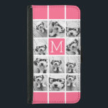 Funda Cartera Para Samsung Galaxy S5 Monograma del Personalizado de Collage de fotos ro<br><div class="desc">Utiliza hasta 11 fotos de teléfono cuadrado o selfie para crear un regalo único y personal. O puedes mantener al cachorro hipster y hacer un keepsake de moda. Si necesita ajustar las imágenes,  haga clic en la herramienta personalizar para realizar cambios.</div>