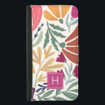 Funda Cartera Para Samsung Galaxy S5 Monograma floral colorido Retro Boho<br><div class="desc">Monograma Floral Retro Boho Colorido Samsung Galaxy S5 Cartera. Perfecto como regalo personalizado a un chica,  hija,  amigo o funcionario.</div>