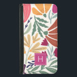 Funda Cartera Para Samsung Galaxy S5 Monograma floral colorido Retro Boho<br><div class="desc">Monograma Floral Retro Boho Colorido Samsung Galaxy S5 Cartera. Perfecto como regalo personalizado a un chica,  hija,  amigo o funcionario.</div>