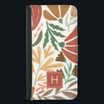 Funda Cartera Para Samsung Galaxy S5 Monograma Retro Terracotta Floral Boho<br><div class="desc">Monograma Retro Terracota Floral Boho Samsung Galaxy S5 Cartera. Perfecto como regalo personalizado a un chica,  hija,  amigo o funcionario.</div>