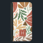 Funda Cartera Para Samsung Galaxy S5 Monograma Retro Terracotta Floral Boho<br><div class="desc">Monograma Retro Terracota Floral Boho Samsung Galaxy S5 Cartera. Perfecto como regalo personalizado a un chica,  hija,  amigo o funcionario.</div>