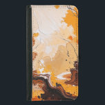 Funda Cartera Para Samsung Galaxy S5 Naturaleza<br><div class="desc">Esta pintura abstracta vibrante captura la esencia de la naturaleza en movimiento, combinando ricos tonos de naranja quemado, marrón profundo y amarillo dorado en una composición fluida y giratoria. El artículo evoca la sensación de hojas caídas atrapadas en una cálida brisa, con delicadas líneas negras que se parecen a ramas...</div>