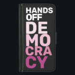 Funda Cartera Para Samsung Galaxy S5 No a la democracia Protesta de color rosado calien<br><div class="desc">De la frustración, la resiliencia y la determinación de las personas que se oponen a la opresión, este diseño busca amplificar las voces de quienes luchan por los derechos civiles, la igualdad y la justicia. Soy una mujer queer dueña de negocios. Entiendo la importancia de abogar por las comunidades marginadas....</div>