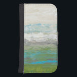 Funda Cartera Para Galaxy S4 Nubes blancas con vistas a un hermoso paisaje<br><div class="desc">Jennifer Goldberger pintó este hermoso paisaje. Las nubes blancas dan a un impresionante lago azul rodeado de un precioso césped verde. Los colores son vivos y los detalles están impecables. ¡Compra tu impresión ahora!</div>