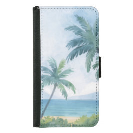 Funda Cartera Para Samsung Galaxy S5 Palmeras Hawái