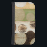Funda Cartera Para Galaxy S4 Panel de madera de tono de la Tierra pintado con c<br><div class="desc">Creada por Norman Wyatt, Jr., esta pintura se hizo utilizando el proceso francés conocido como Giclee para rociar gotas de tinta sobre un lienzo. Perderse en los círculos concéntricos, la fusión de los colores del tono de la tierra a través de la pintura, o la apariencia del panel de madera...</div>
