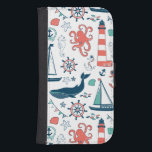 Funda Cartera Para Galaxy S4 Patrón De Animales Y Símbolos Náuticos Cutos<br><div class="desc">Animales náuticos y símbolos náuticos,  sencillos y variados,  sobre el color de fondo blanco personalizable. Si necesita ayuda para personalizar alguno de mis diseños,  póngase en contacto con el diseñador ArtOnWear. Formato de texto gratuito con ayuda en directo disponible bajo petición.</div>