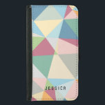 Funda Cartera Para Samsung Galaxy S5 Patrón geométrico de abstracto moderno colorido pa<br><div class="desc">Elegante diseño geométrico moderno de colores pastel con monograma de personalizable. Si necesita ayuda para personalizar alguno de mis diseños,  póngase en contacto con el diseñador ArtOnWear. Formato de texto gratuito con ayuda en directo disponible bajo petición.</div>