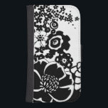 Funda Cartera Para Galaxy S4 Patrón gráfico de jardín floral blanco y negro<br><div class="desc">Un patrón gráfico que muestra una escena de jardín floral en blanco y negro,  creada por Chariklia Zarris. Incluso con sólo dos colores,  el cuadro es casi abrumador en su belleza. Dese el regalo de una exquisita exhibición floral comprando esta impresión hoy mismo!</div>
