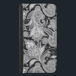 Funda Cartera Para Samsung Galaxy S5 Patrón Paisley de vintage floral blanco y negro<br><div class="desc">Patrón de paisajes ornamentales florales de color blanco y negro.</div>