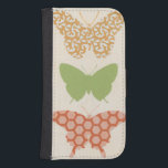 Funda Cartera Para Galaxy S4 Patrones decorativos de mariposa en fondo crema<br><div class="desc">El fondo crema de esta pieza de junio Erica Vess permite que los colores de los patrones de mariposa salten de la impresión. Si te gusta el arte moderno,  o simplemente las mariposas,  ¡esta es la pieza para ti!</div>