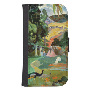Funda Cartera Para Galaxy S4 Paul Gauguin  Matamoe o, Paisaje con pavos reales