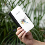 Funda Cartera Para Samsung Galaxy S5 personalizable colorido de libélula<br><div class="desc">pintura acuarela de una hermosa libélula colorida sosteniendo una ramita sobre un fondo blanco</div>
