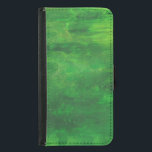 Funda Cartera Para Samsung Galaxy S5 Pintura abstracta al azar de color verde<br><div class="desc">Una pintura acrílica abstracta en diferentes tonos de verde.</div>