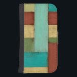 Funda Cartera Para Galaxy S4 Pintura contemporánea de color multicolor en la co<br><div class="desc">Aqua, verde, rojo y amarillo se encuentran en una explosión de color que recuerda a un patrón en una cubierta de playa. Colgar esta pintura costera contemporánea en tu pared puede que te incite a tomar las vacaciones que has estado posando. Es un gran regalo para quien necesite una escapada...</div>