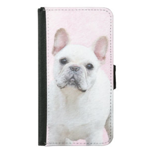Funda Cartera Para Samsung Galaxy S5 Pintura de Bulldog francés (crema/blanco) - Arte d
