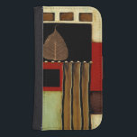 Funda Cartera Para Galaxy S4 Pintura de panel multicolor con hoja marrón<br><div class="desc">Este cuadro multicolor de Jennifer Goldberger presenta una sola hoja marrón. El paladar de color otoñal combina bien con la hoja única. Si te gusta el otoño,  las hojas,  o simplemente el gran arte,  esta es la impresión para ti. ¡Elige los tuyos!</div>