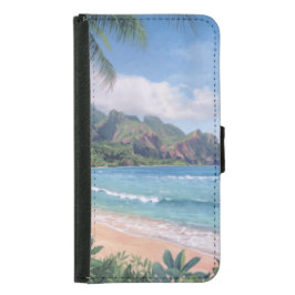 Funda Cartera Para Samsung Galaxy S5 Plantas Tropicales de Hawái 