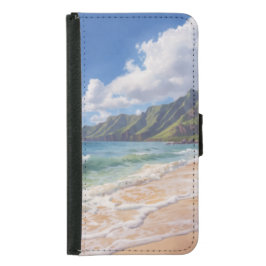 Funda Cartera Para Samsung Galaxy S5 Playa Tropical Hawái