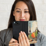 Funda Cartera Para Samsung Galaxy S5 Poster de Viajes de la Torre Eifel de París<br><div class="desc">poster de viajes vintage del centro de París con la Torre Eifel al fondo</div>