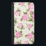 Funda Cartera Para Samsung Galaxy S5 Rosas provenzales de color rosa y morado<br><div class="desc">Fantásticas rociadas de rosas de col y margaritas de estilo provenzal rosa y lavanda sobre un suave fondo amarillo-verde pastel. Gráficos de Kika Esteves en Mygrafico.com.</div>