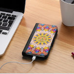 Funda Cartera Para Galaxy S4 Signo de paz Colores de energía felices<br><div class="desc">diseños de estuches de carteras de teléfonos personalizados inspirados en los colores de flores de la naturaleza en mandala geométrica,  centrada con un símbolo de paz dorado | por webgrrl.art</div>