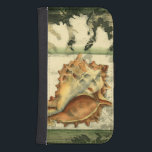 Funda Cartera Para Galaxy S4 Silhouette Conch Shell<br><div class="desc">Relájese con esta obra de arte contemporáneo de Jennifer Goldberger. Su colección de arte de conchas marinas es relajante y inspiradora. Esta obra de arte se centra en una gran concha de concha rodeada de arrecifes de coral verdes. Obtén este hermoso arte oceánico hoy con un toque de silueta en...</div>