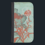 Funda Cartera Para Galaxy S4 Silhouette de flores rojas sobre fondo Verde azula<br><div class="desc">Tres flores rojas contrastan con un fondo verde azulado en esta pintura de Megan Meagher. Una silueta de otra flor se inclina desde la izquierda de la impresión. Una simple pieza con mucho en curso. Esto haría un buen regalo para un amigo o querido que disfruta el arte!</div>